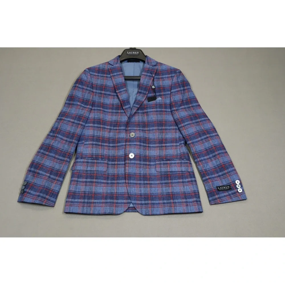 Lauren Ralph‎ Lauren Big Boys Classic Suit Jacket - Navy, Red - Size 16R